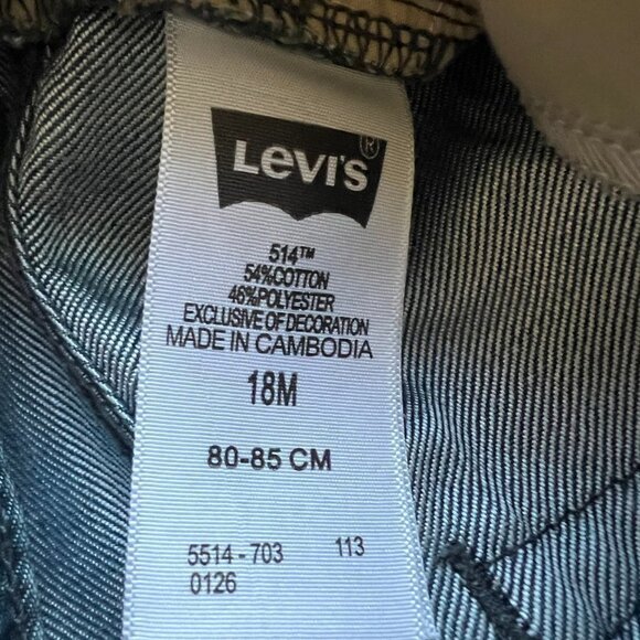 Like new! - Levi's 514 Straight Leg Jeans Size 18 Month - Picture 5 of 5